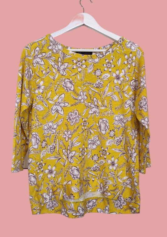 Εμπριμέ, Γυναικεία Μπλούζα M&S COLLECTION σε Κίτρινο χρώμα (Large)