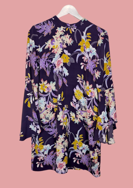 Φλοράλ Φόρεμα WAREHOUSE σε Μωβ χρώμα (Medium)