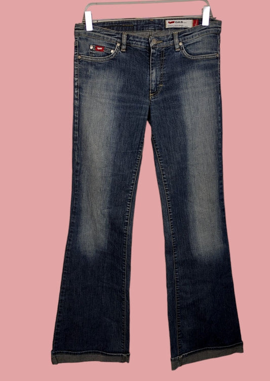 Flare Γυναικείο Tζιν Παντελόνι GAS σε Τζιν Χρώμα (34/ Medium)