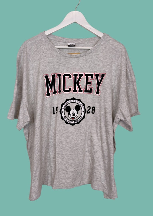 Γυναικεία, Κοντομάνικη Μπλούζα T-Shirt MICKEY DISNEY σε Γκρι χρώμα (XL)