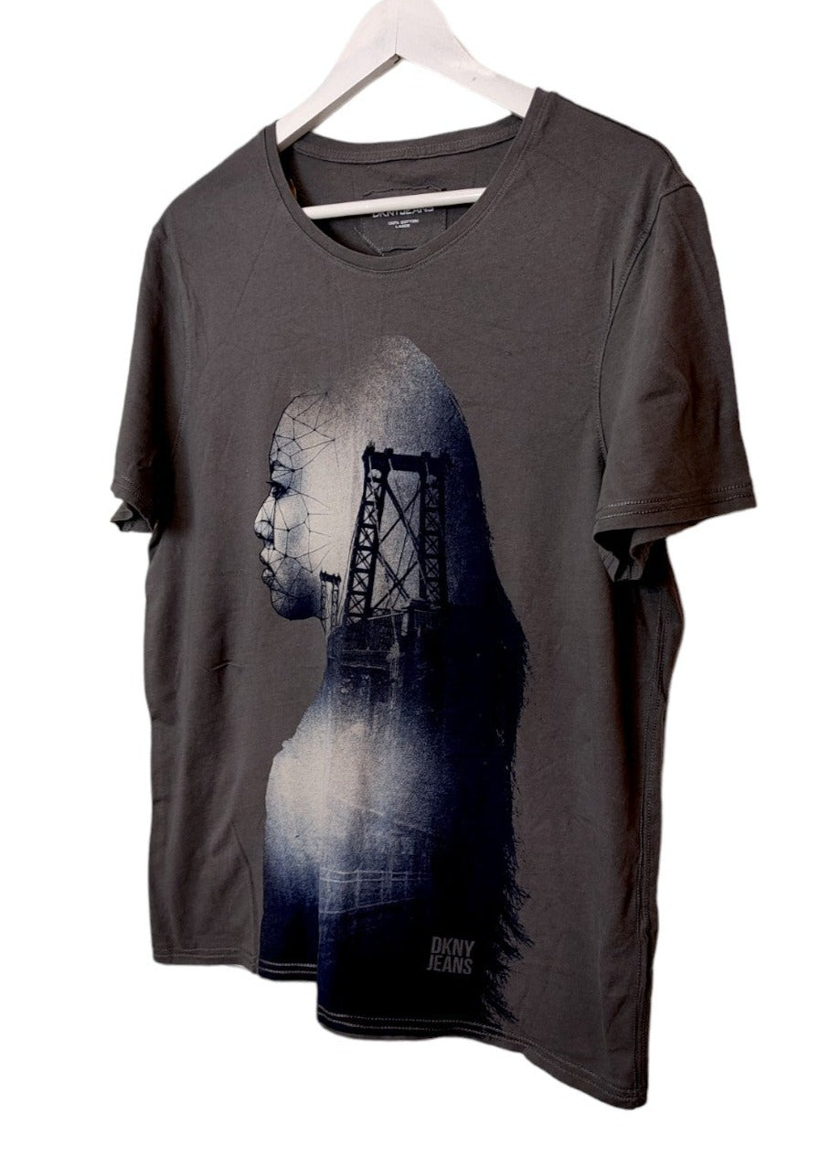 Γυναικεία, Κοντομάνικη Μπλούζα T-Shirt DKNY JEANS σε Σκούρο Γκρι χρώμα (Medium)