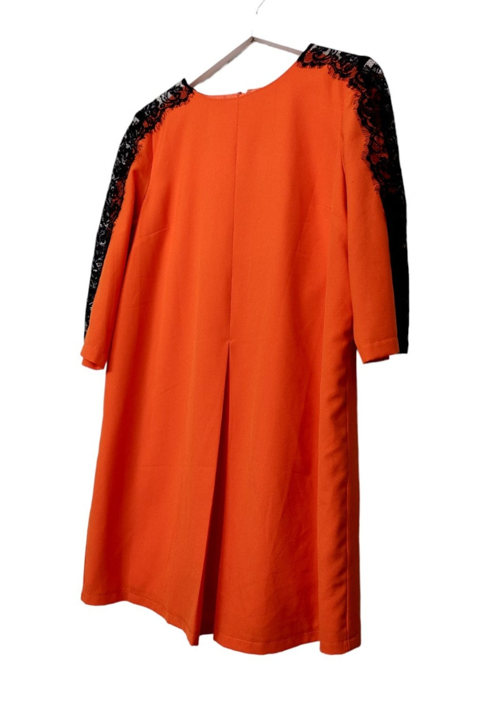 Μίνι, Μακρυμάνικο Φόρεμα PAPER DOLLS με Δαντέλα σε Πορτοκαλί χρώμα (Medium)