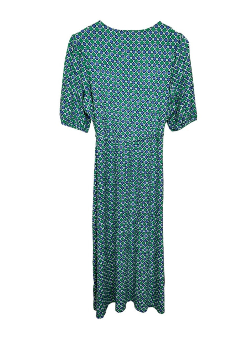 Εμπριμέ, Maxi Φόρεμα από Βισκόζη M&S σε Πράσινο-Σιέλ χρώμα (Medium)