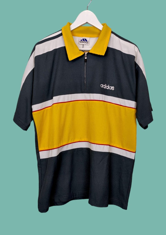 Αθλητική Κοντομάνικη Μπλούζα - T-Shirt ADIDAS σε Γκρι - Κίτρινο χρώμα (Large)
