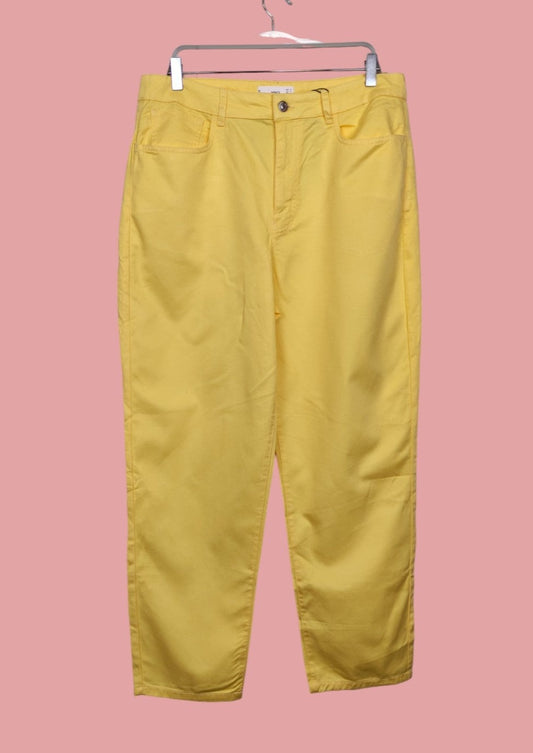 Stock, Γυναικείο Παντελόνι MANGO σε Ζωηρό Κίτρινο Χρώμα (No44/ XL)