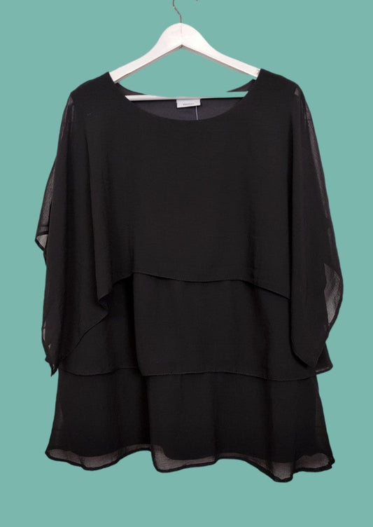 Αμάνικη, Βραδινή Γυναικεία Μπλούζα YESSICA σε Μαύρο Χρώμα (XL)