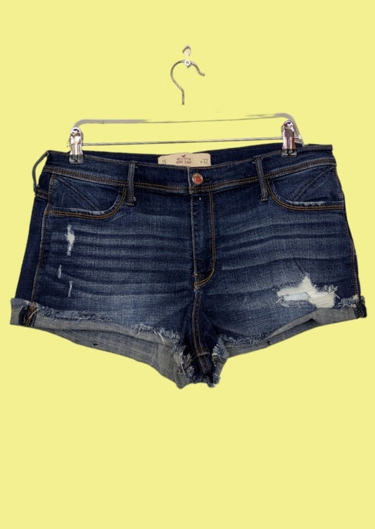 Τζιν Γυναικείο Σορτς HOLLISTER σε Κλασικό Denim (Large)