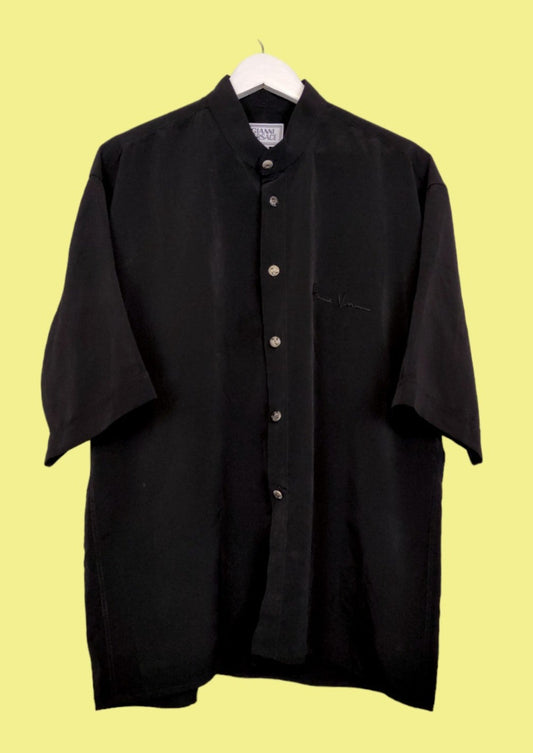 Vintage, Ανδρικό Πουκάμισο GIANNI VERSACE σε Μαύρο Χρώμα (XL)