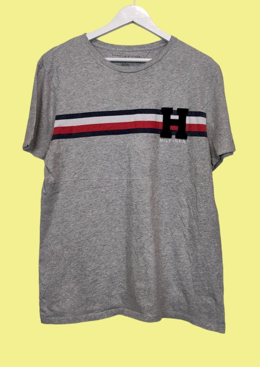 Ανδρική Μπλούζα - T-Shirt TOMMY HILFIGER σε Γκρι Χρώμα (Medium)