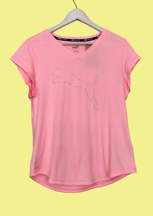 Γυναικεία Αθλητική Κοντομάνικη Μπλούζα PUMA σε Ροδακινί Χρώμα (Large)