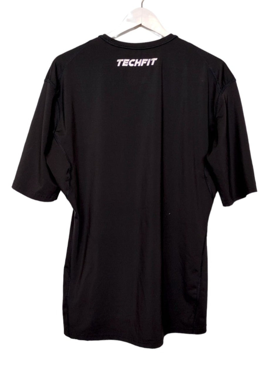 Εφαρμοστή. Αθλητική Ανδρική Μπλούζα - T-Shirt ADIDAS Techfit Compression σε Μαύρο χρώμα (L/XL)