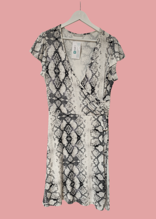 Κρουαζέ, Κροκό, Κλος Φόρεμα σε Μαύρο - Λευκό χρώμα (Large)