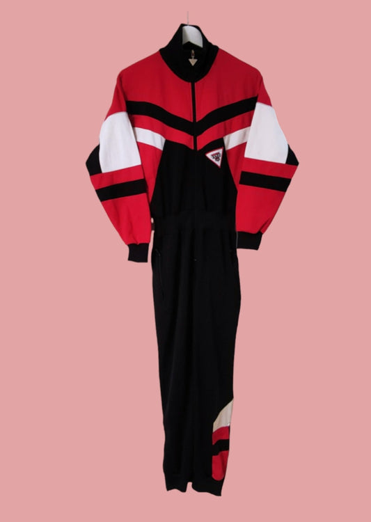 Vintage, Γυναικεία, Αθλητική Ολόσωμη φόρμα JAKO σε Μαύρο - Κόκκινο - Λευκό χρώμα (Small)