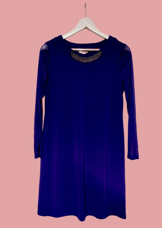 Stock, Midi, Βραδινό Φόρεμα PETITE σε Μωβ Χρώμα (M/L)