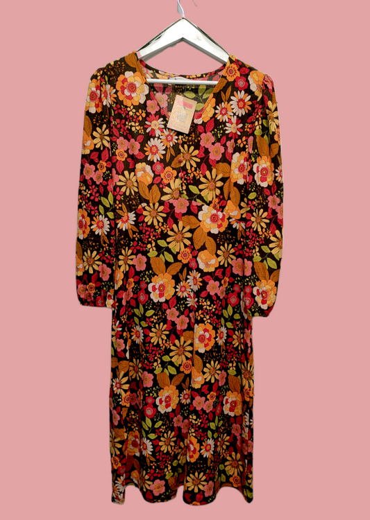 Maxi, Φλοράλ Φόρεμα TU WOMAN σε Φθινοπωρινά Χρώματα (Medium)