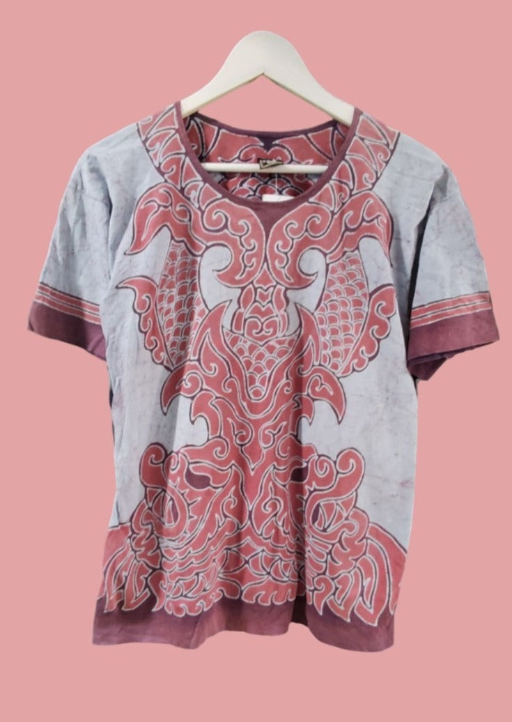 Vintage, Γυναικεία Μπλούζα σε Γκρι - Κεραμιδί Χρώμα (Medium)