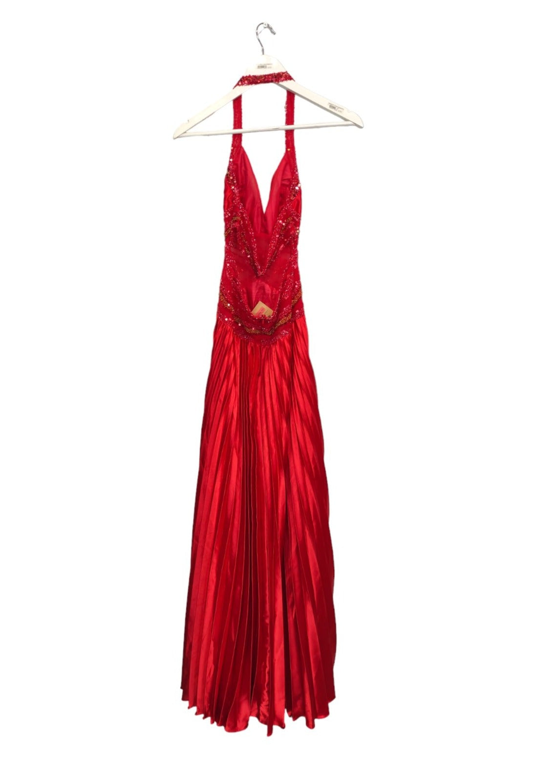 Maxi, Πλισέ, Αμπιγιέ Φόρεμα ALMAS στο Χρώμα της Φωτιάς (XS)