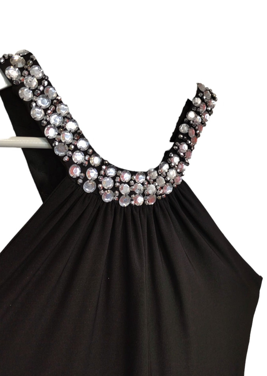 Vintage, Maxi, Αμπιγιέ Φόρεμα με Τρουκς σε Μαύρο χρώμα (Medium)