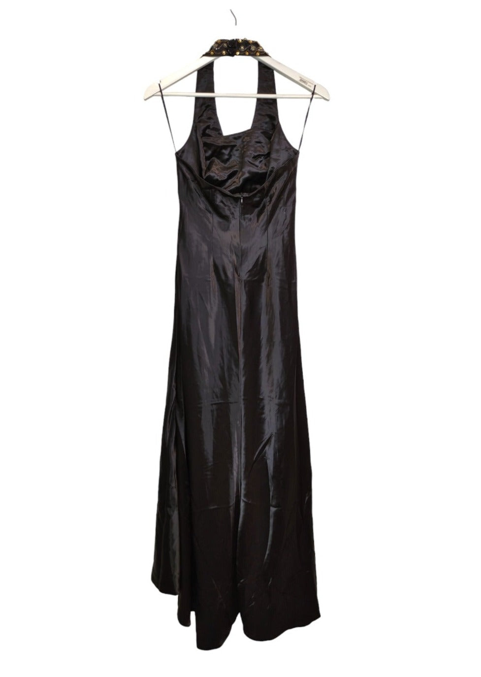 Maxi, Σατέν, Αμπιγιέ Φόρεμα σε Μαύρο χρώμα (XS)