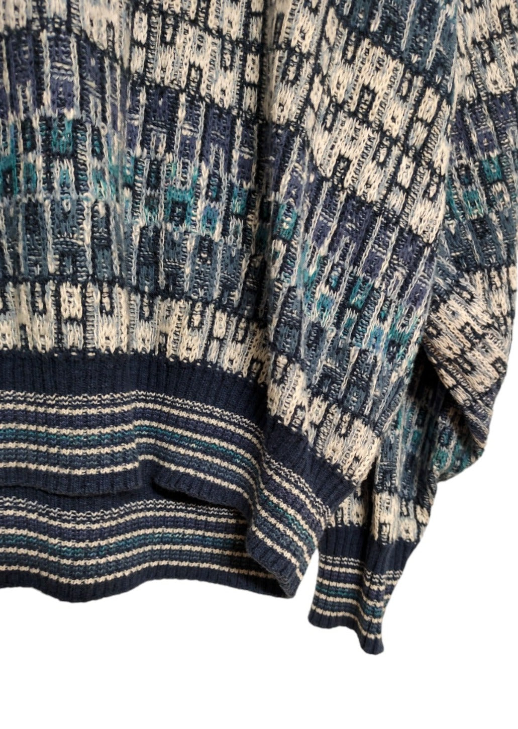 Vintage, Oversized, Πλεκτή Ανδρική Μπλούζα/Πουλόβερ FLORENCE TRICOT σε Μπλε χρώματα (Large)