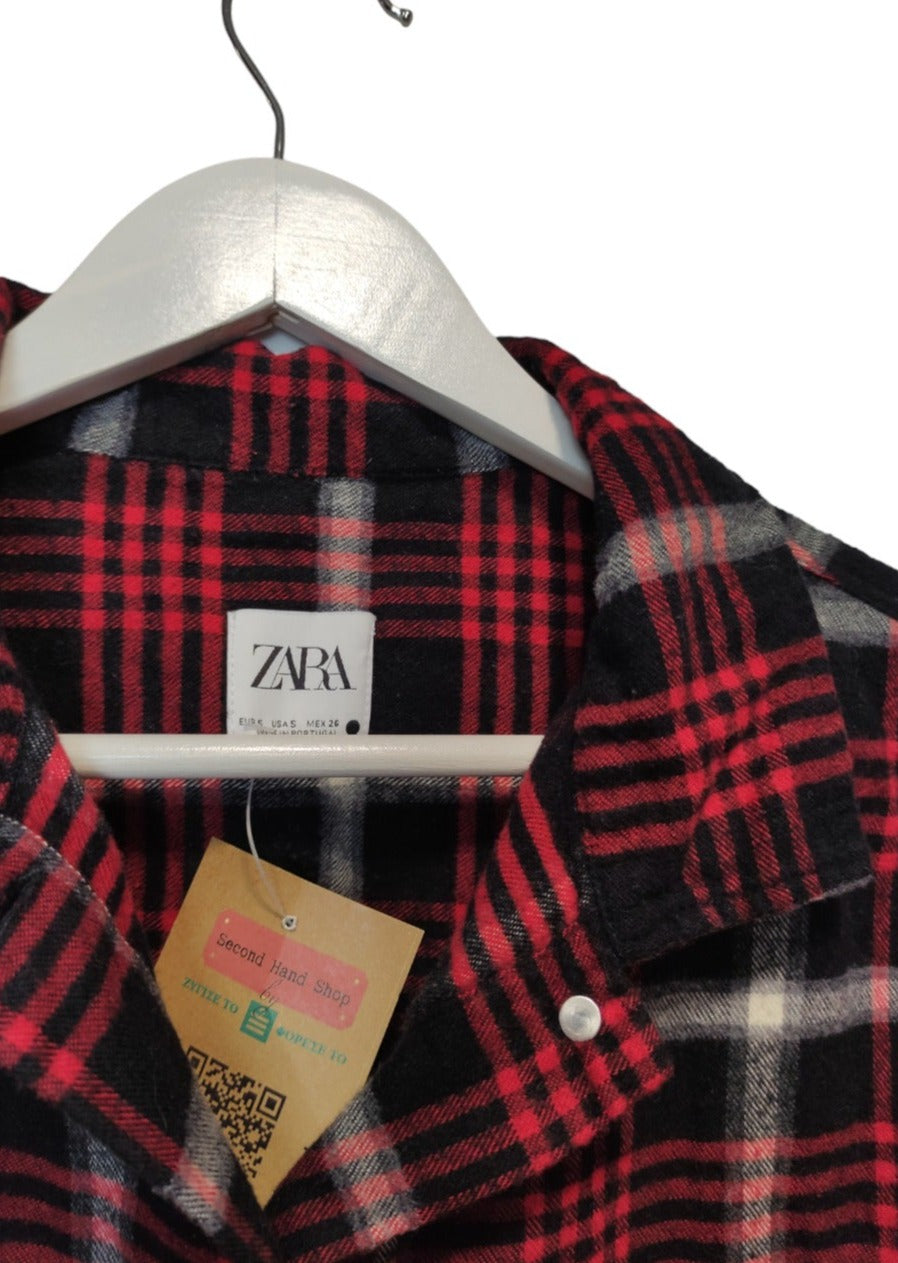 Top Branded, Ενισχυμένο, Καρό Γυναικείο Πουκάμισο - Flannel σε Κόκκινο-Μαύρο χρώμα (S/M)