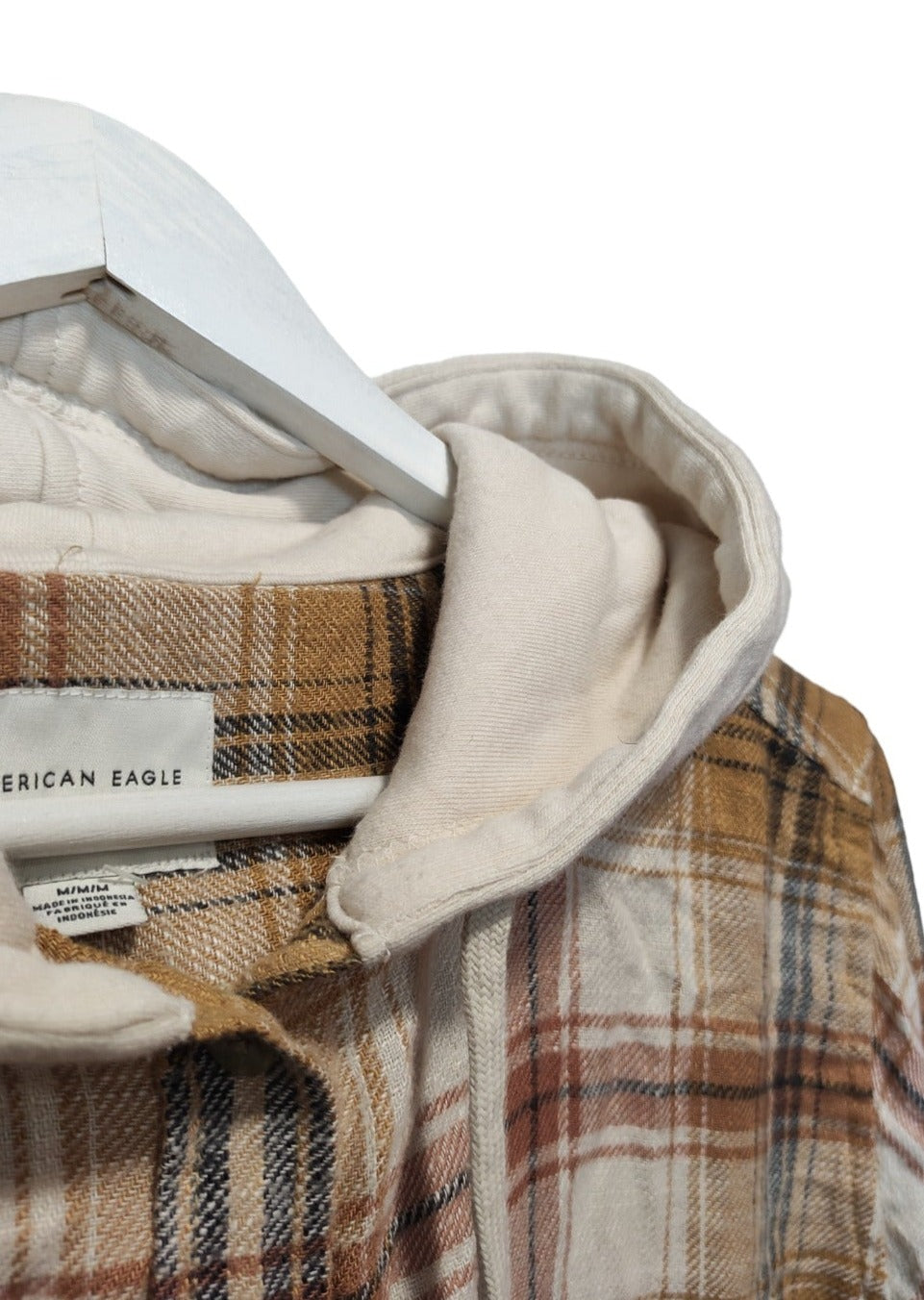 Ενισχυμένο, Καρό Γυναικείο Πουκάμισο - Flannel AMERICAN EAGLE σε Μπεζ - Καφέ χρώματα (Medium)