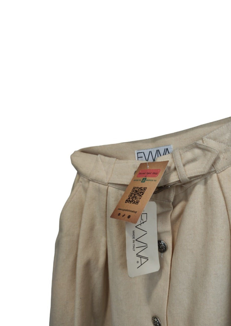 Stock, Vintage, Μάλλινη Κλος φούστα EVVIVA σε Nude χρώμα (XS)
