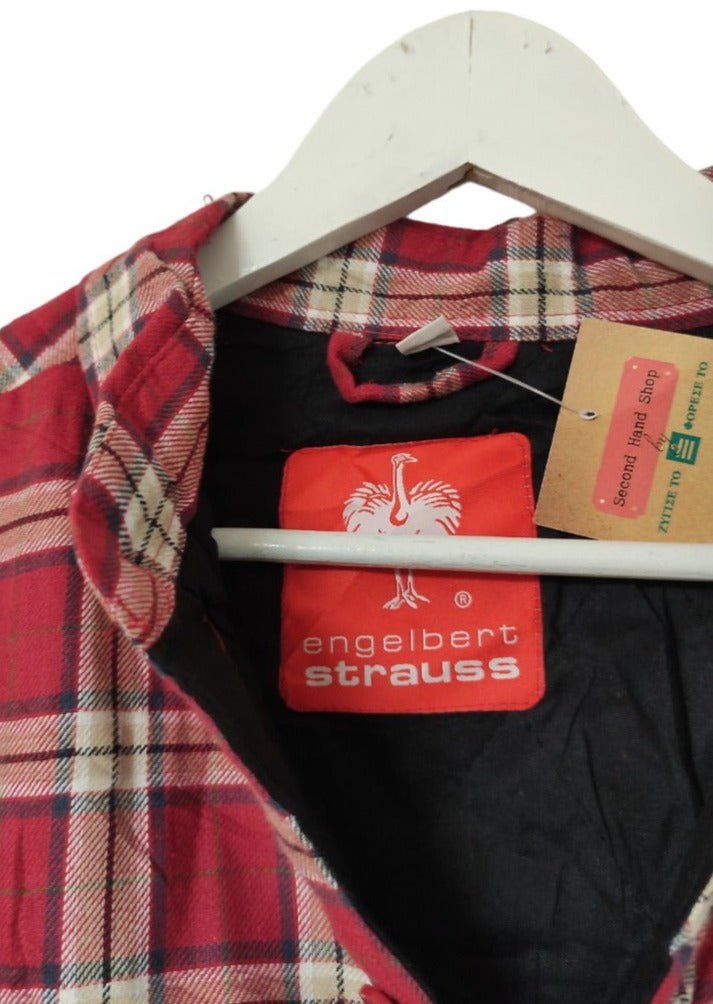 Καρό, Χονδρό Ανδρικό Πουκάμισο (Flannel) ENGELBERT STRAUSS σε Κόκκινο Χρώμα (Large)