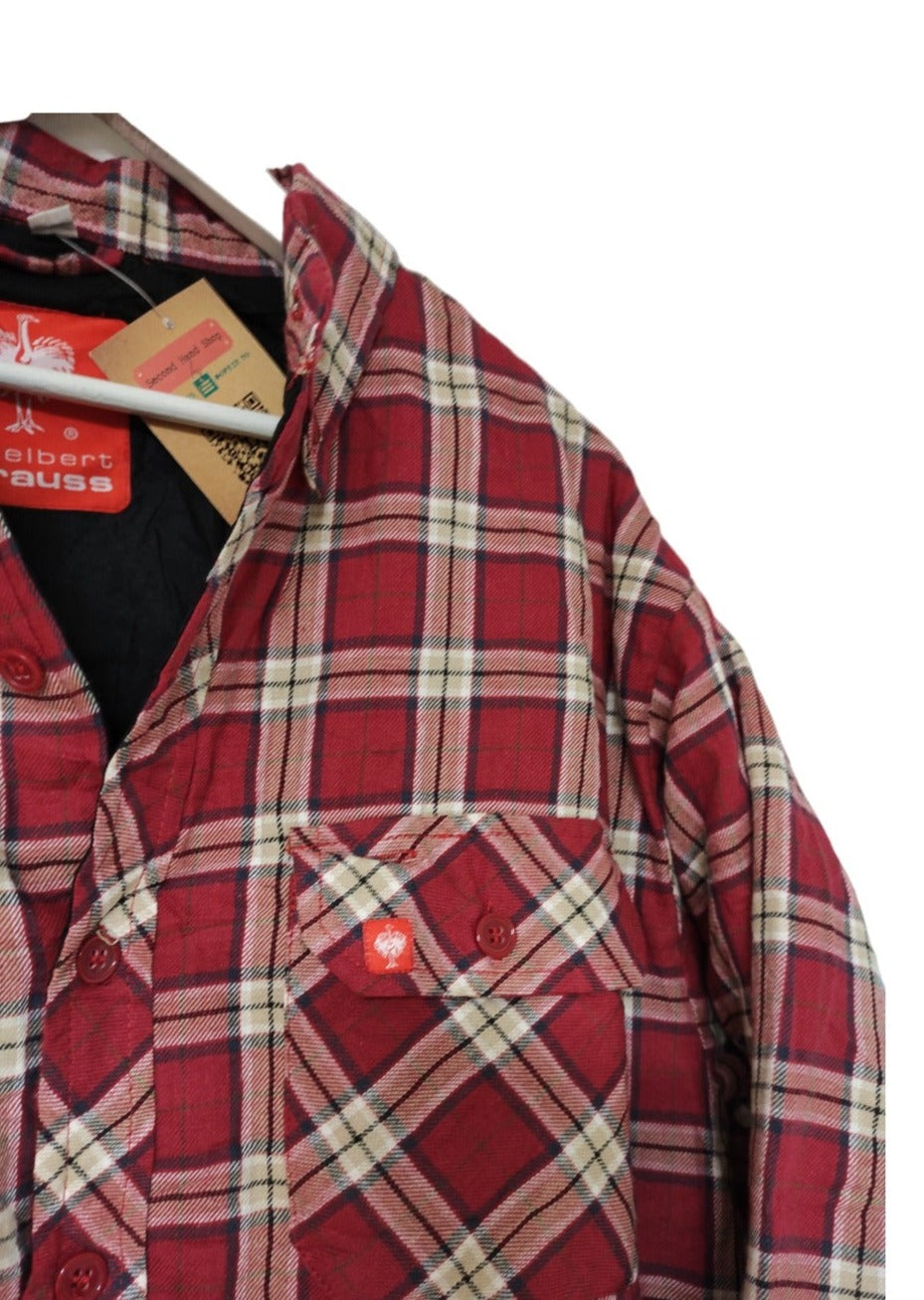Καρό, Χονδρό Ανδρικό Πουκάμισο (Flannel) ENGELBERT STRAUSS σε Κόκκινο Χρώμα (Large)
