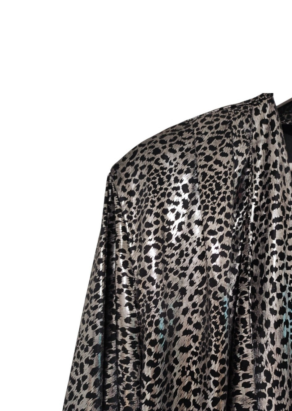 Vintage, Lurex, Γυναικεία Μπλούζα JOY σε Ασημι-Μαύρο χρώμα (XL)