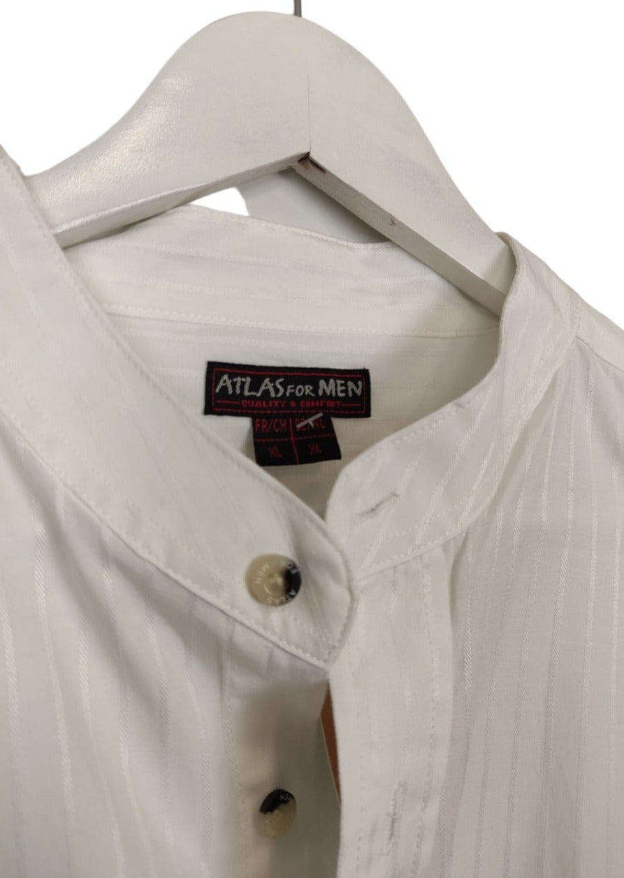 Ανδρικό Πουκάμισο ATLAS FOR MEN σε Λευκό Χρώμα (Large)