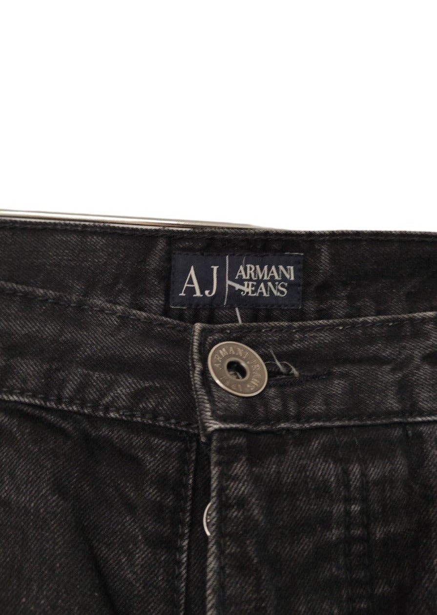 Premium Branded Aνδρικό Τζιν Παντελόνι σε Ξεθωριασμένο Μαύρο Denim με Γκρι νερά (No 36)