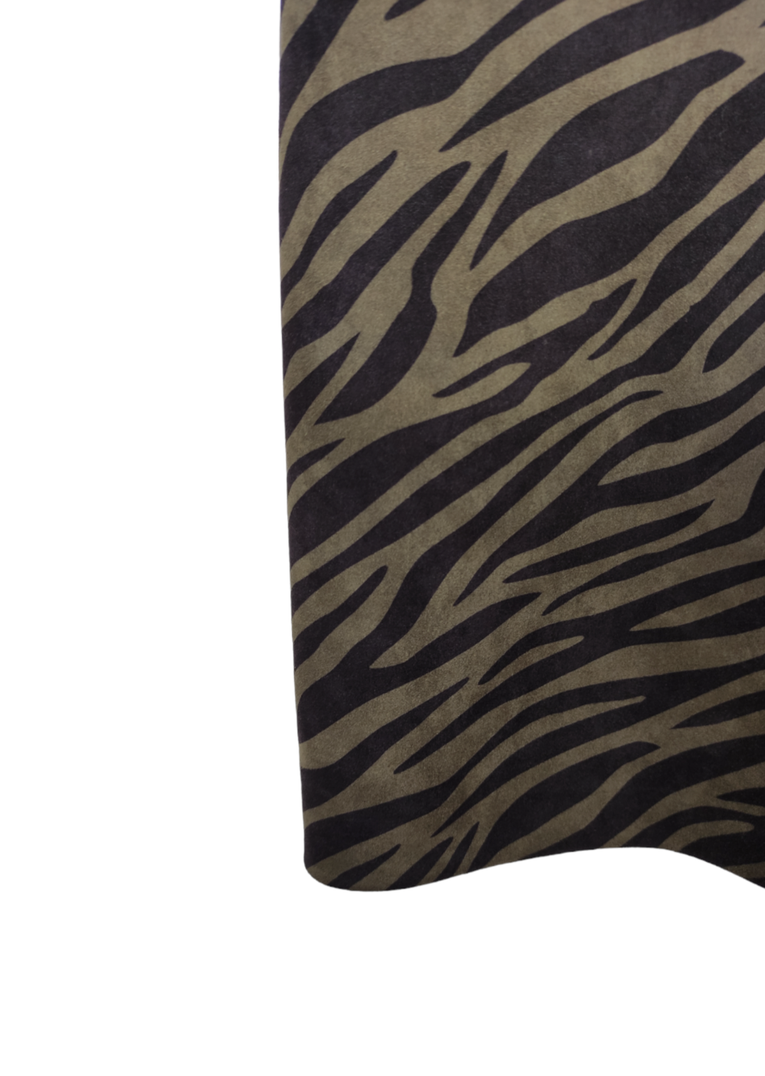 Animal Print, Ελαστική Midi Φούστα τύπου Σουέτ IVIVI σε Χακί Χρώμα (Small)