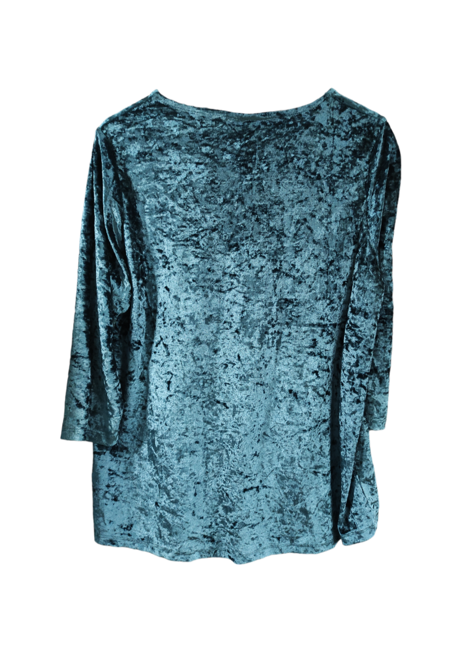 Βελούδινη Γυναικεία Μπλούζα JANINA σε Πετρόλ χρώμα (Large)