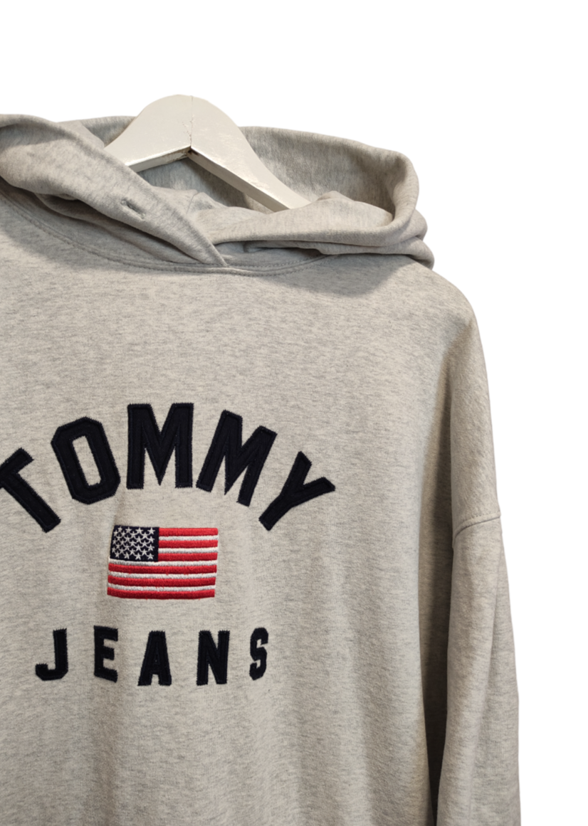 Ανδρική Φούτερ Μπλούζα TOMMY HILFIGER σε Ανοιχτό Γκρι Χρώμα (M/L)