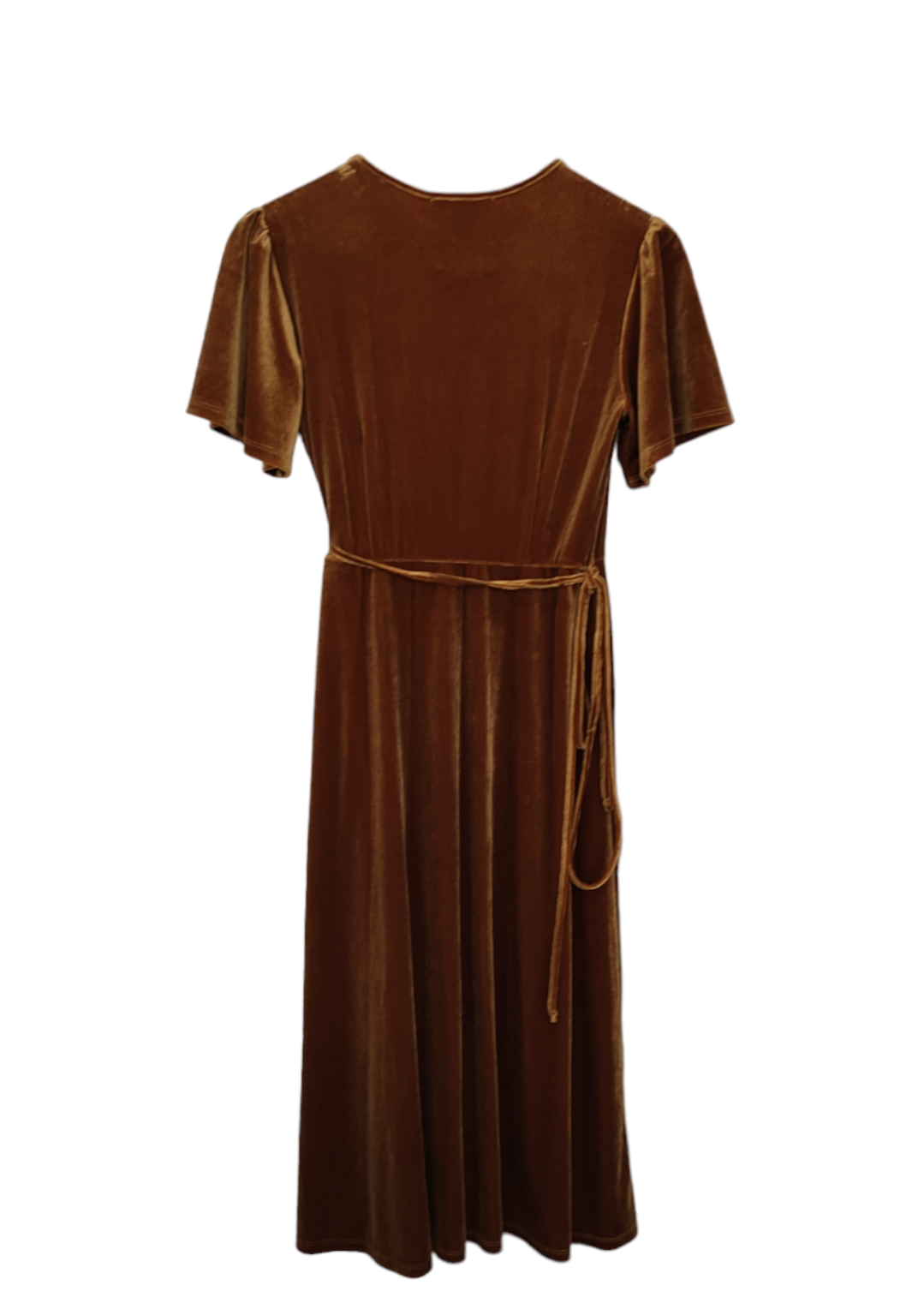 Βελούδινο, Κοντομάνικο Φόρεμα FOREVER 21 σε Καφέ-Χρυσό Χρώμα (Small)