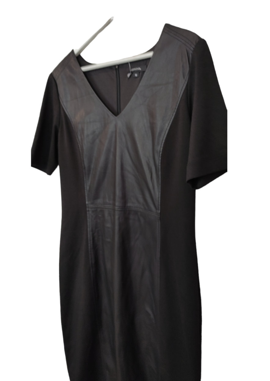 Midi Φόρεμα Δερματίνης COMMA σε Μαύρο Χρώμα (Medium)