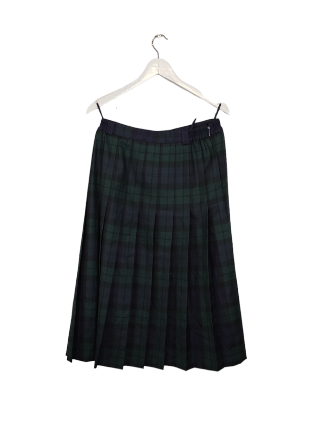 Vintage, Καρό Φούστα LADY H. σε Σκούρο Μπλε-Πράσινο χρώμα (Medium)
