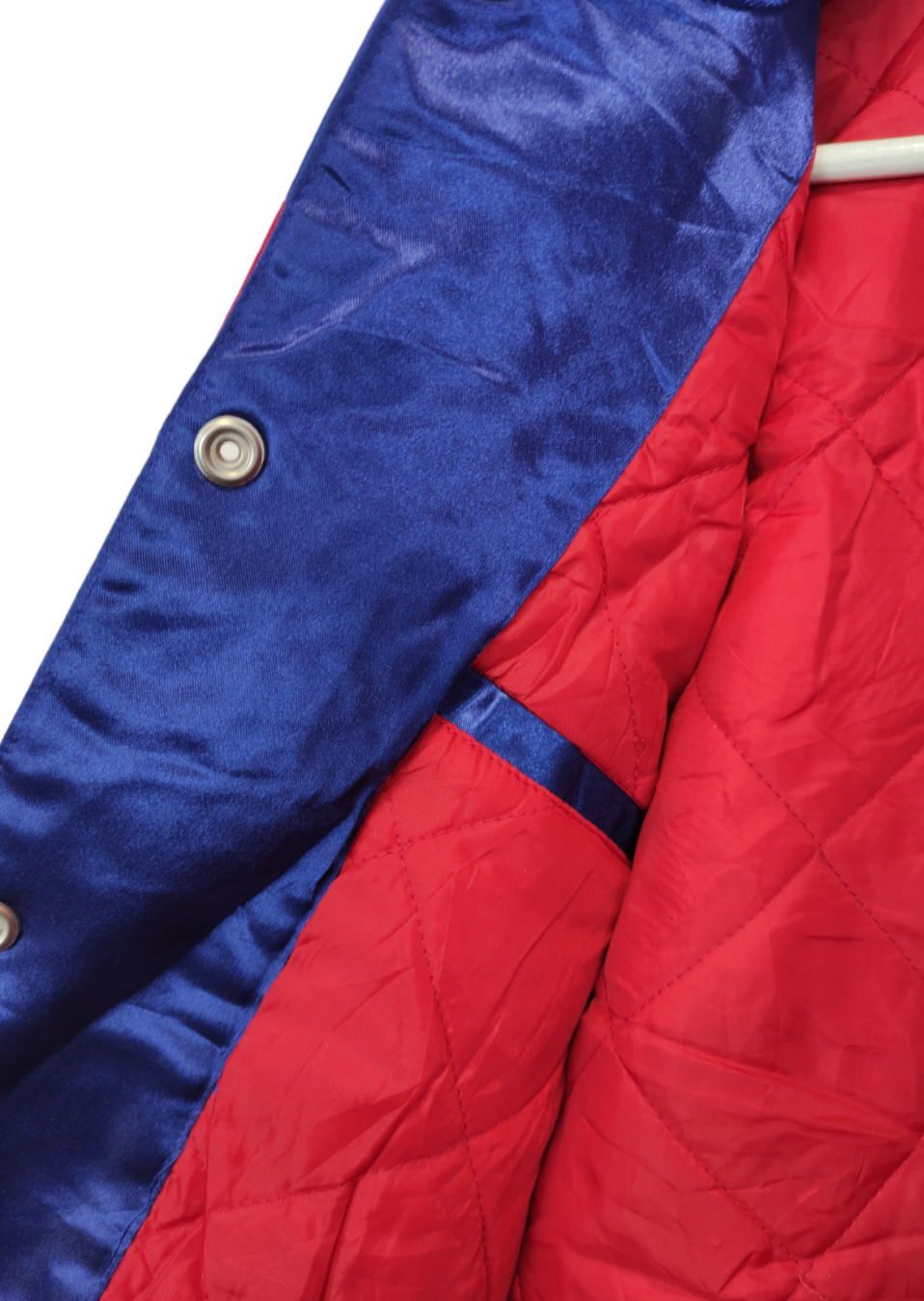 Σπορ Μπουφάν/Sport Bomber Jacket - NBA DETROIT PISTOLS σε Μπλε-Κόκκινο χρώμα (ΑΝΔΡΑΣ: M / ΓΥΝΑΙΚΑ : L))
