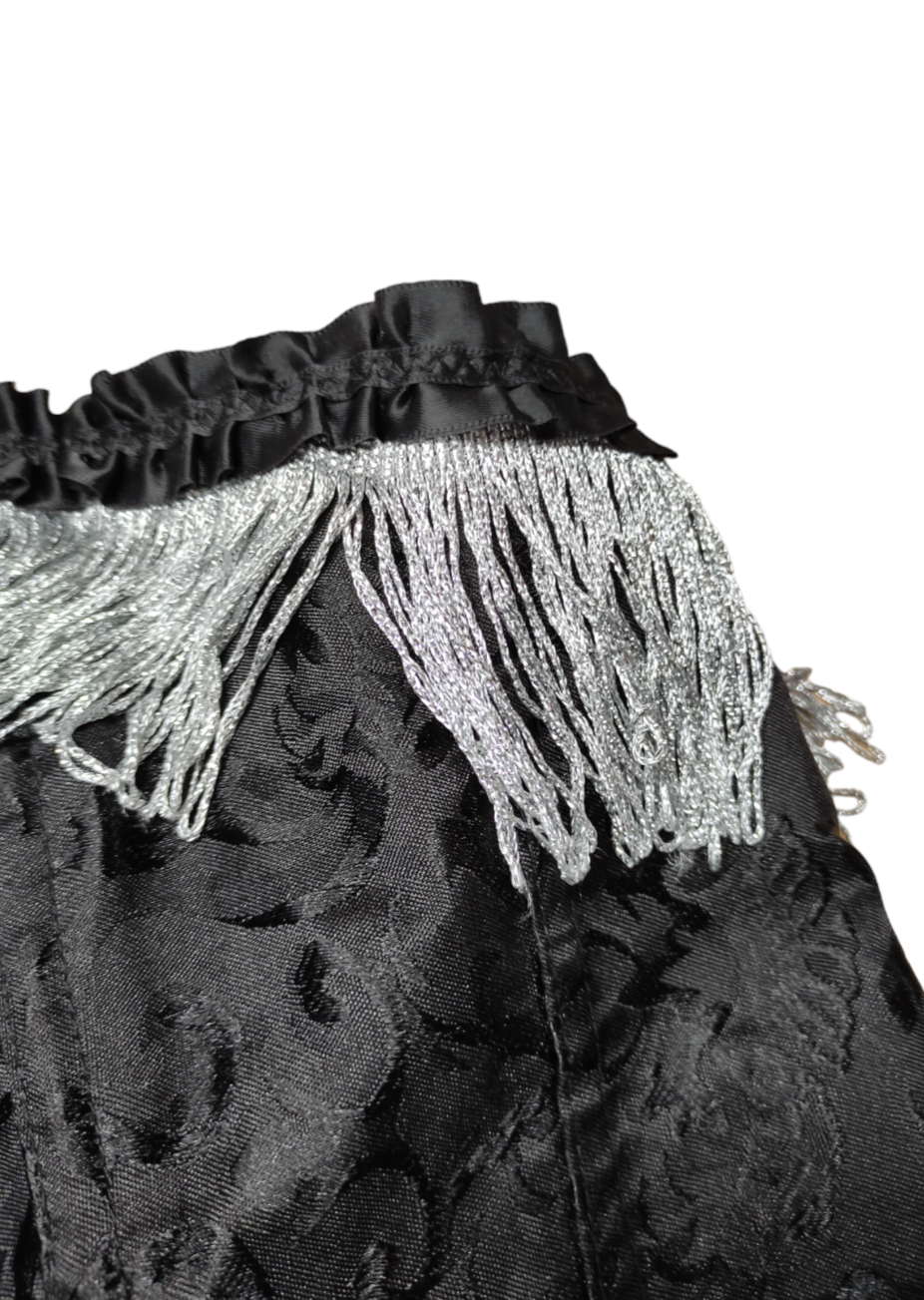 Vintage Style Κορσές με Σατινέ, ανάγλυφη υφή σε Μαύρο χρώμα (καλύπτει από M-2XL)