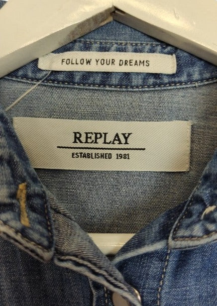 Γυναικείο Τζιν Πουκάμισο REPLAY σε Κλασικό Denim (Small)