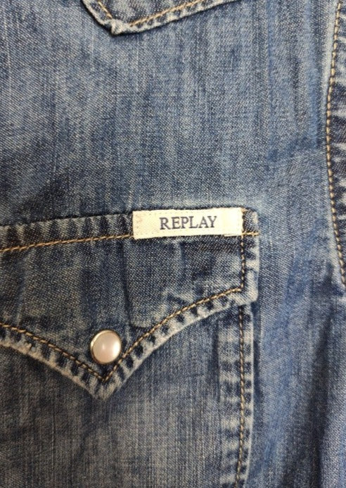 Γυναικείο Τζιν Πουκάμισο REPLAY σε Κλασικό Denim (Small)