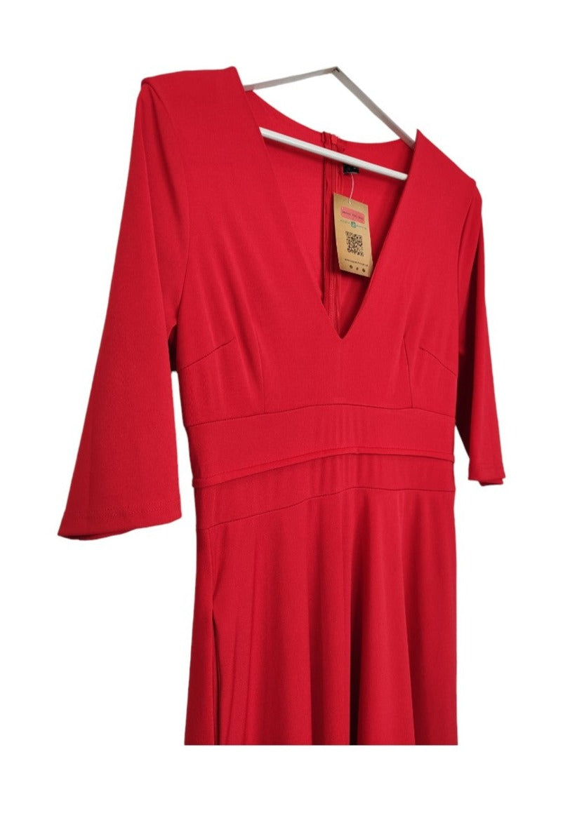 Ελαστικό, μακρύ Φόρεμα AZBRO σε Κόκκινο χρώμα (M/L)
