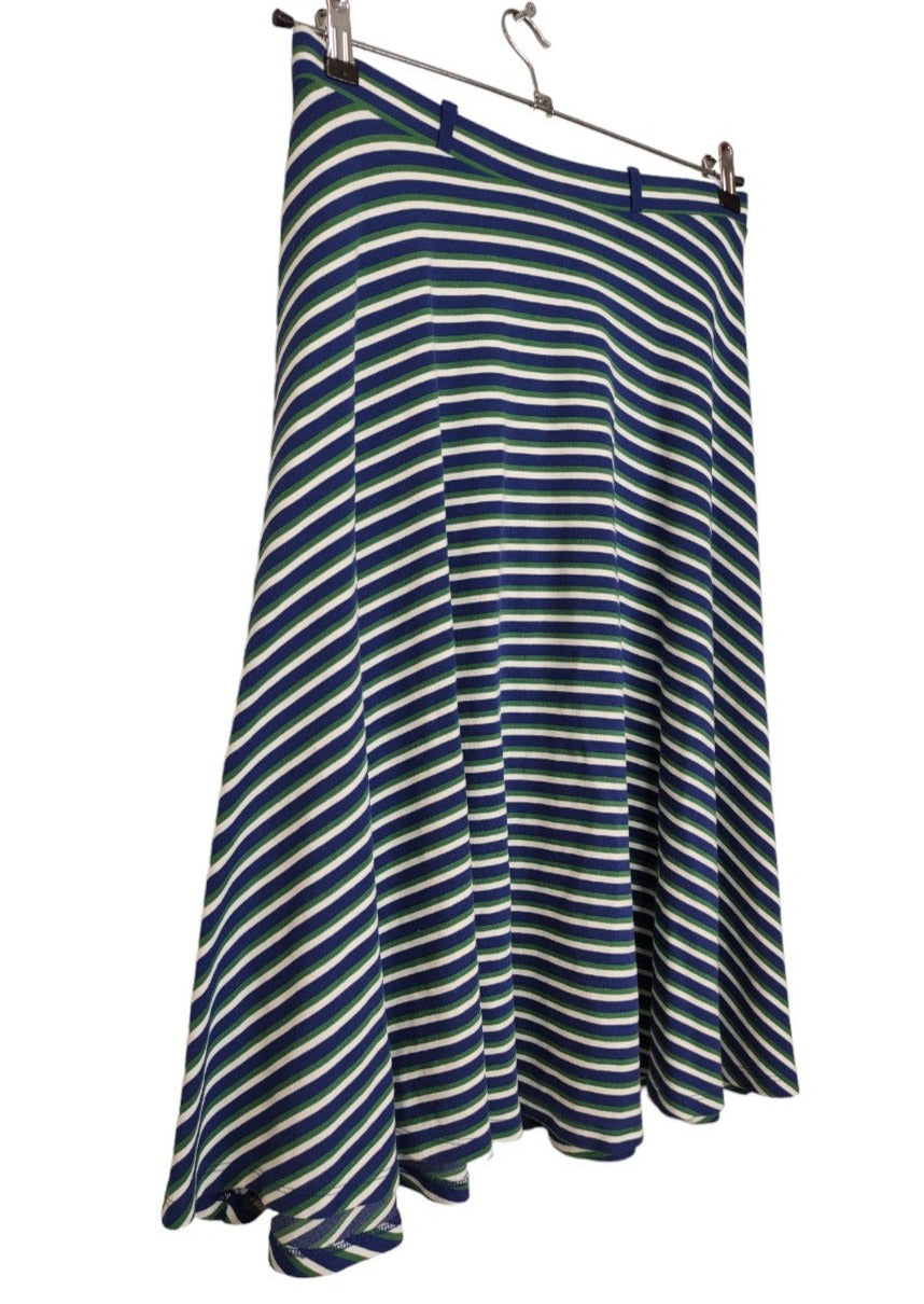 Branded, Ριγέ, Ελαστική Φούστα σε Μπλε-Λευκό-Πράσινο χρώμα (Large)