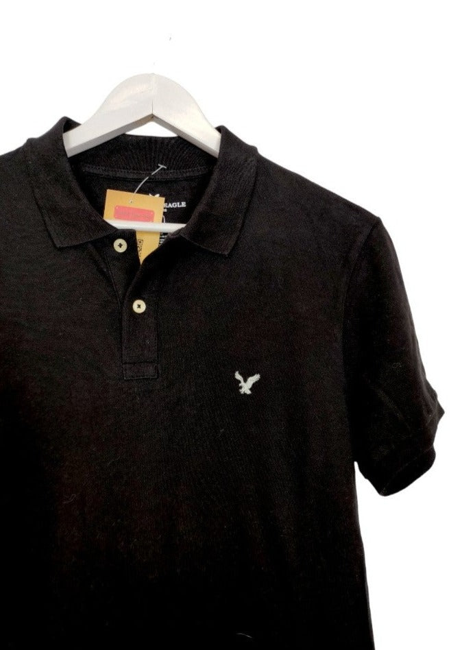 Ανδρική Μπλούζα, Τύπου Polo AMERICAN EAGLE σε Μαύρο Χρώμα (Medium)