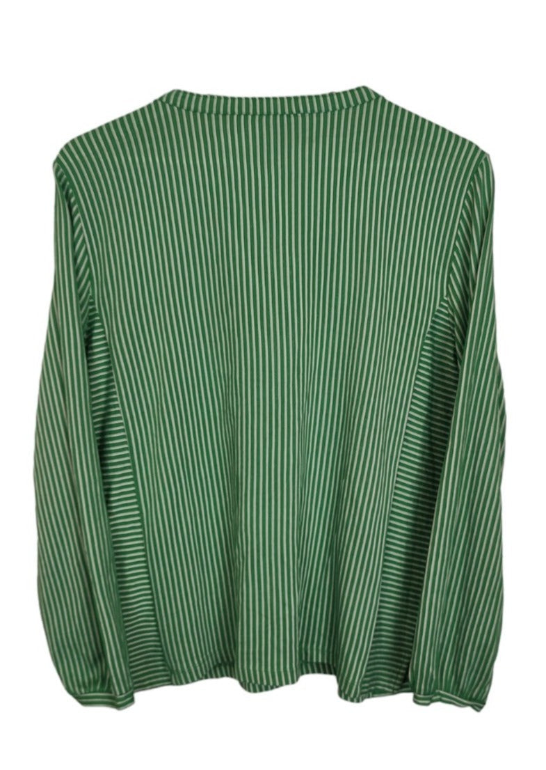 Ριγέ Γυναικεία Μπλούζα TOM TAILOR σε Πράσινο - Λευκό χρώμα (Large)