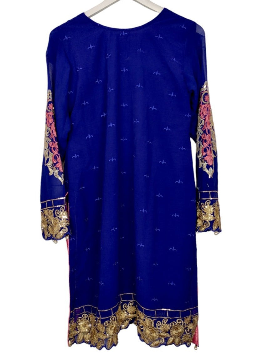 Έθνικ, Vintage Φόρεμα/Καφτάνι σε Έντονο Μπλε Χρώμα (Small)