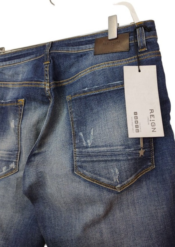 Stock, Ανδρικό Τζιν Παντελόνι REIGN σε Μπλε Denim (No 29)