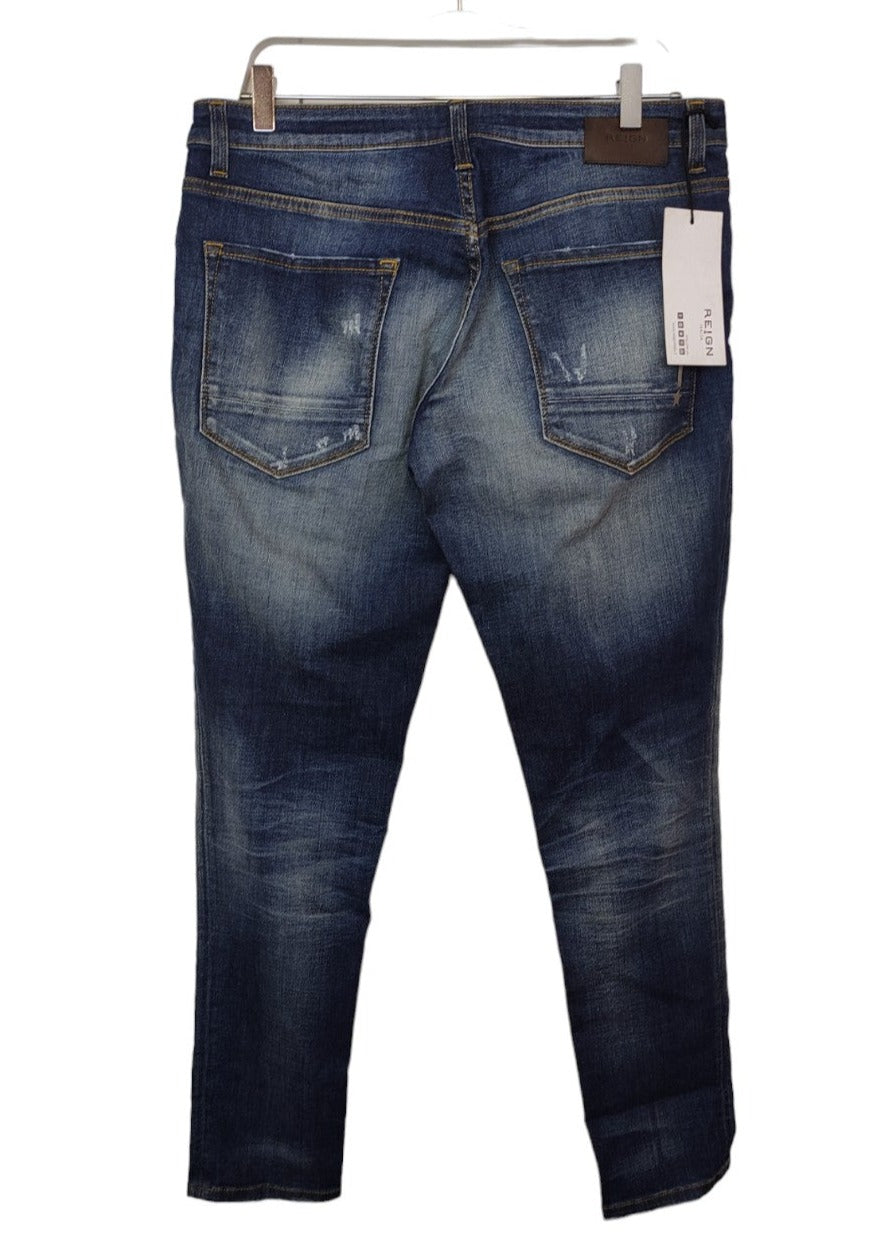 Stock, Ανδρικό Τζιν Παντελόνι REIGN σε Μπλε Denim (No 29)