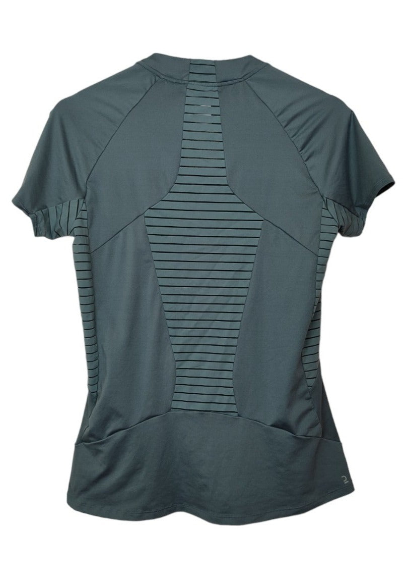 Εφαρμοστή, Γυναικεία Αθλητική Μπλούζα - T-Shirt QUECHUA σε Dirty Βεραμάν χρώμα (Large)